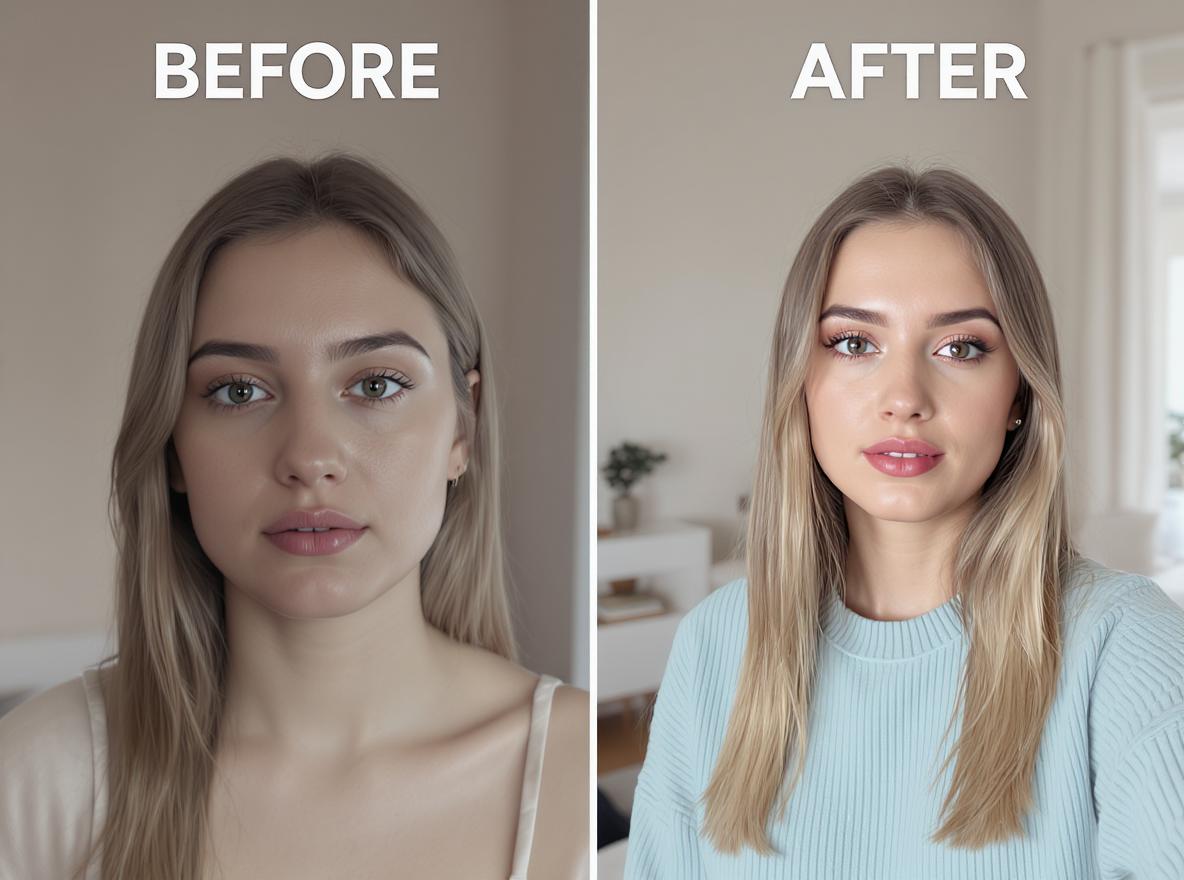 Instagram influencer transforms cramped selfie into perfect 1:1 aspect ratio using Uncrop AI